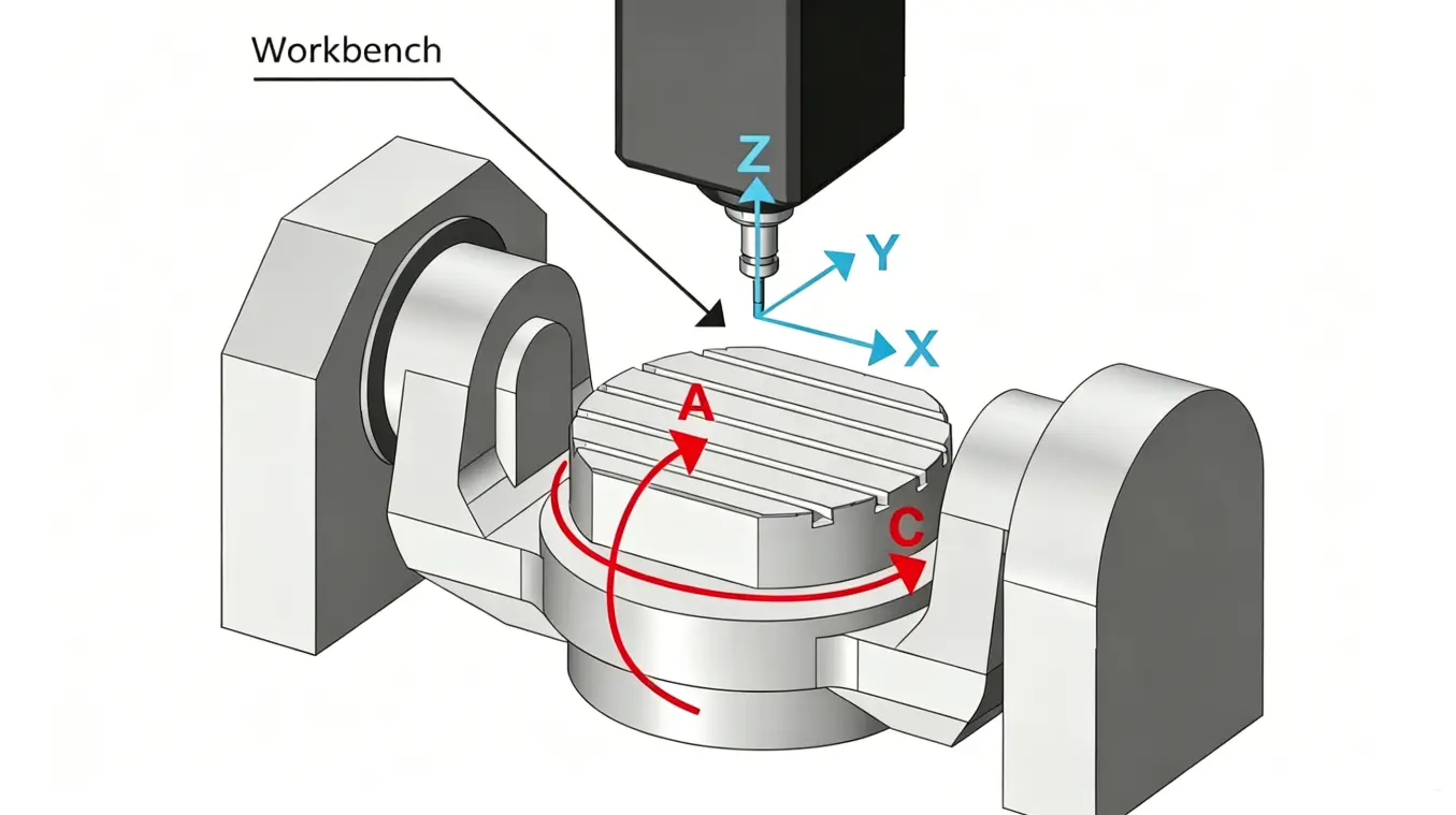 Schematic Diagram of 5-Axis CNC Machining